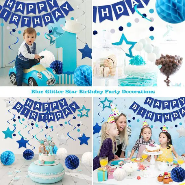 Alt view image 4 of 7 - Birthday Decorations Happy Birthday Banner with Honeycomb Balls