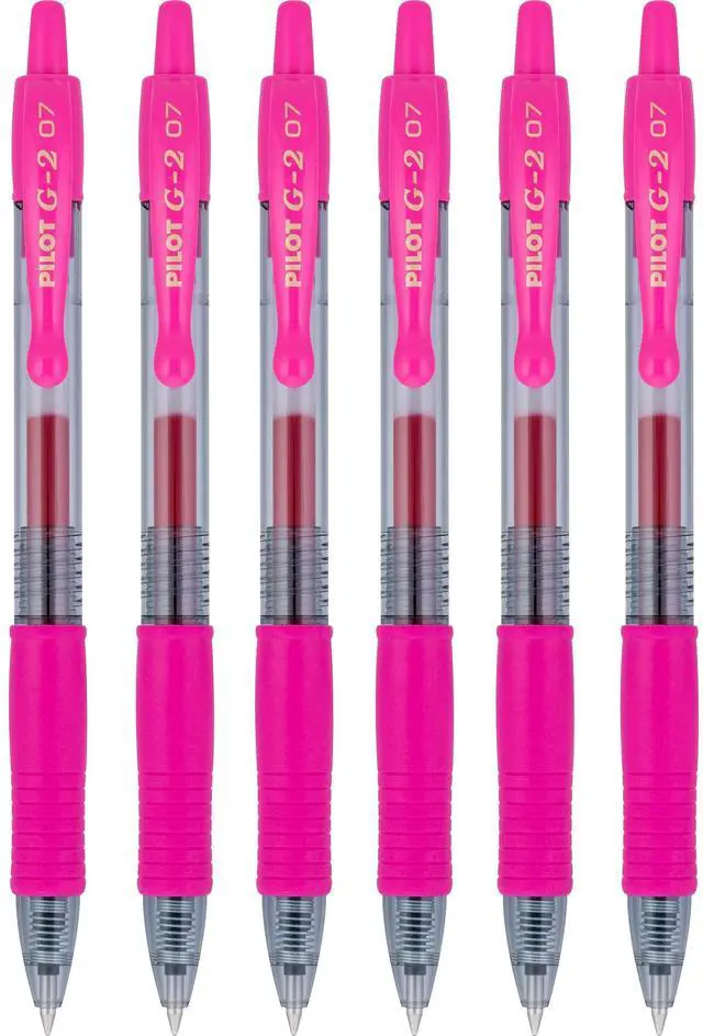 Main image of G2 Premium Refillable & Retractable Rolling Ball Gel Pens, 0.7mm Fine Point, Pink, 6-Pack