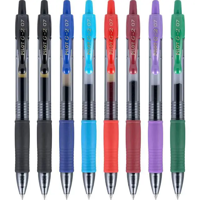 Alt view image 3 of 7 - G2 Premium Refillable and Retractable Gel Ink Pens Fine Point (0.7mm), Retractable Pens, 7 Colors, 8 Count
