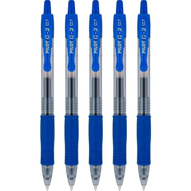 Alt view image 3 of 7 - G2 Premium Gel Roller Pens, Fine Point 0.7 mm, Blue Ink Pens Fine Point, Pack of 5 - Ideal for School, Journaling, and Office Writing