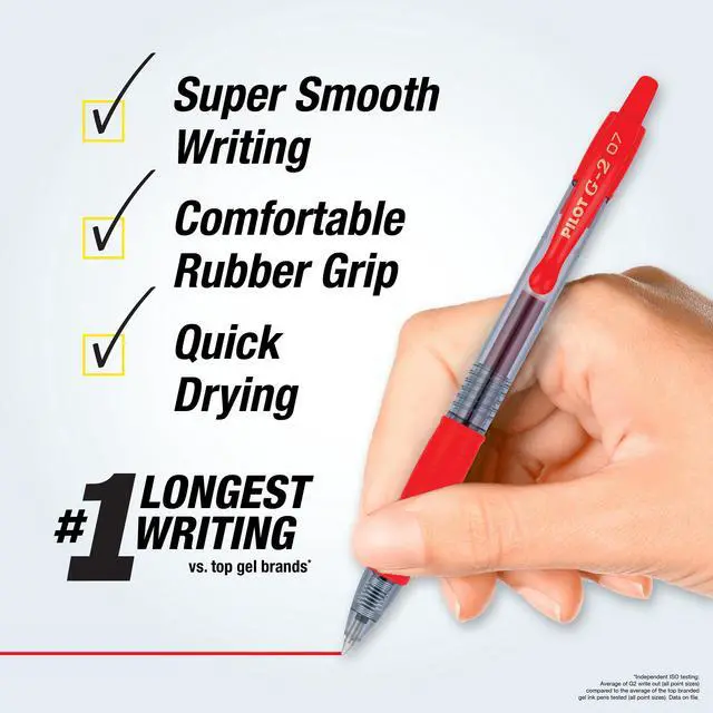 Alt view image 2 of 6 - G2 Premium Gel Roller Pens, Fine Point 0.7 mm, Red Pens, Pack of 12 - Ideal for School, Journaling & Office Writing