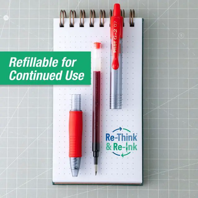 Alt view image 5 of 6 - G2 Premium Gel Roller Pens, Fine Point 0.7 mm, Red Pens, Pack of 12 - Ideal for School, Journaling & Office Writing