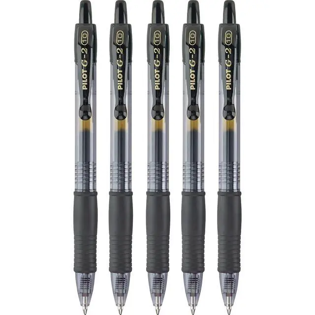Alt view image 2 of 6 - G2 Premium Refillable & Retractable Rolling Ball Gel Pens, Bold Point, Bold Gel Pens, 1.0 mm, Black Ink, 5-Pack
