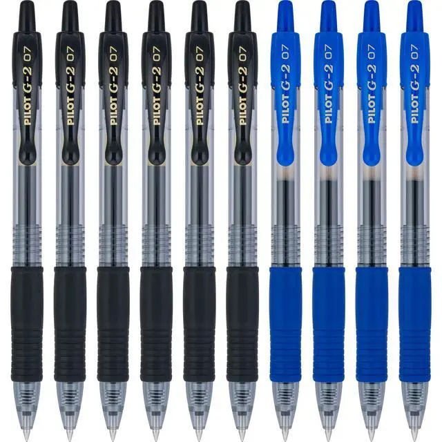 Alt view image 2 of 5 - G2 Premium Refillable & Retractable Rolling Ball Gel Pens, Fine Point, 0.7 mm, 6 Black & 4 Blue Ink Pens, 10-Pack