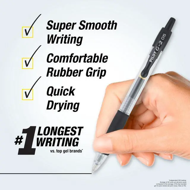 Alt view image 2 of 6 - G2 Premium Gel Roller Pens, Extra Fine Point 0.5 mm, Gel Pens Black Ink, Pack of 12 - Ideal for School, Journaling & Office Writing