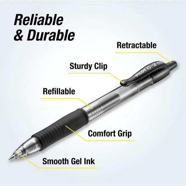 Alt view image 4 of 6 - G2 Premium Gel Roller Pens, Extra Fine Point 0.5 mm, Gel Pens Black Ink, Pack of 12 - Ideal for School, Journaling & Office Writing