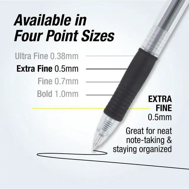 Alt view image 5 of 6 - G2 Premium Gel Roller Pens, Extra Fine Point 0.5 mm, Gel Pens Black Ink, Pack of 12 - Ideal for School, Journaling & Office Writing