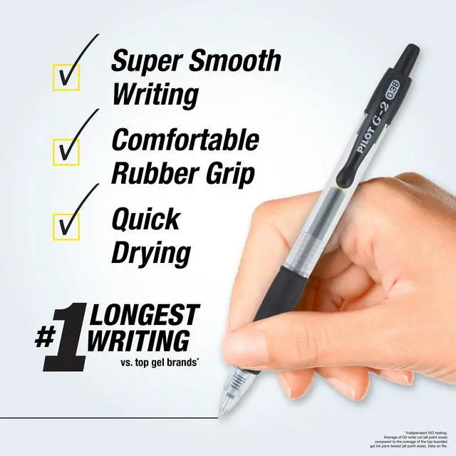 Alt view image 2 of 5 - G2 Premium Refillable and Retractable Rolling Ball Gel Pens, Ultra Fine Point, Gel Ink Pens, 0.38mm, Black Ink, 12-Pack