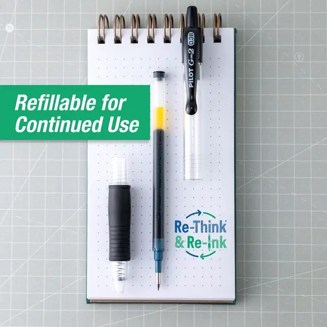 Alt view image 5 of 5 - G2 Premium Refillable and Retractable Rolling Ball Gel Pens, Ultra Fine Point, Gel Ink Pens, 0.38mm, Black Ink, 12-Pack