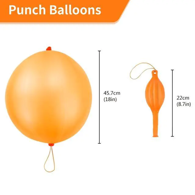 Alt view image 2 of 7 - Punch Balloons, Birthday Balloons Party Favors For Kids, 36Pcs Thickened Heavy Duty Neon Punching Bouncy Ball for Party Goodie Bag Stuffers Exciting Outdoor Play Supply