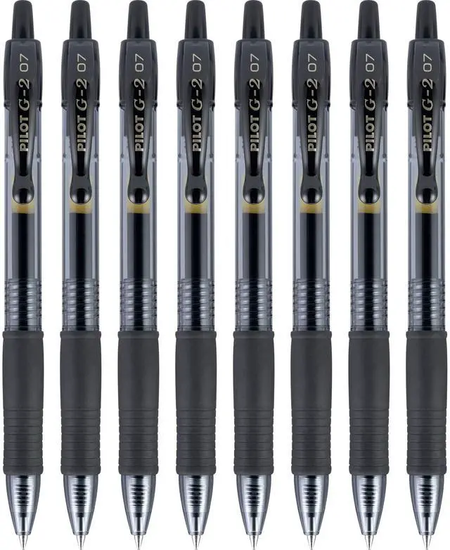 Main image of G2 Pens, Premium Refillable and Retractable Rolling Ball Gel Pens, Fine Point, 0.7mm, Black Ink, 8-Pack (15298)