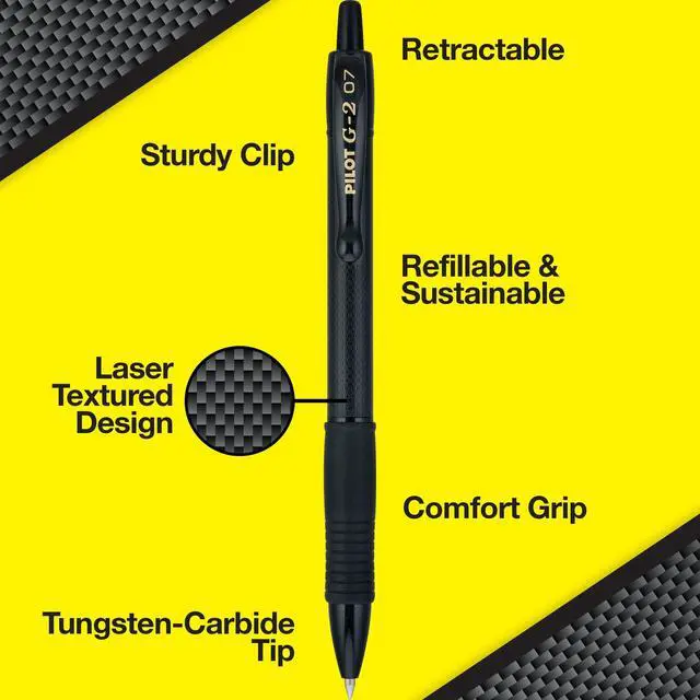 Alt view image 4 of 7 - G2 Edge Premium Gel Roller Pens, Fine Point 0.7 mm, Gel Pens Black Ink, Pack of 12 - Ideal for School, Journaling & Office Writing