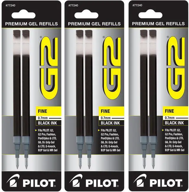 Main image of G2 Gel Ink Refills, Fine Point 0.7 mm, Black, Pack of 6