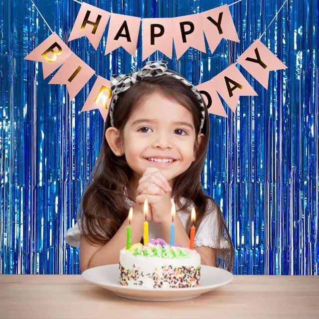 Alt view image 2 of 7 - 2 Pack Blue Party Decorations Ocean Party Decor Supplies Blue Party Streamers Birthday Decorations Tinsel Foil Fringe Curtains Photo Booth Props Celebration Decorations