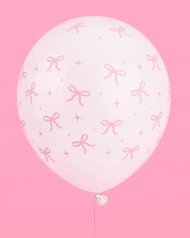Alt view image 5 of 7 - Party Decorations Pink Latex Bow Balloons - 24 pk, 12" | Bachelorette Decorations, Bow Theme Birthday Party, Bridal Engagement Decor, Coquette Cute Supplies