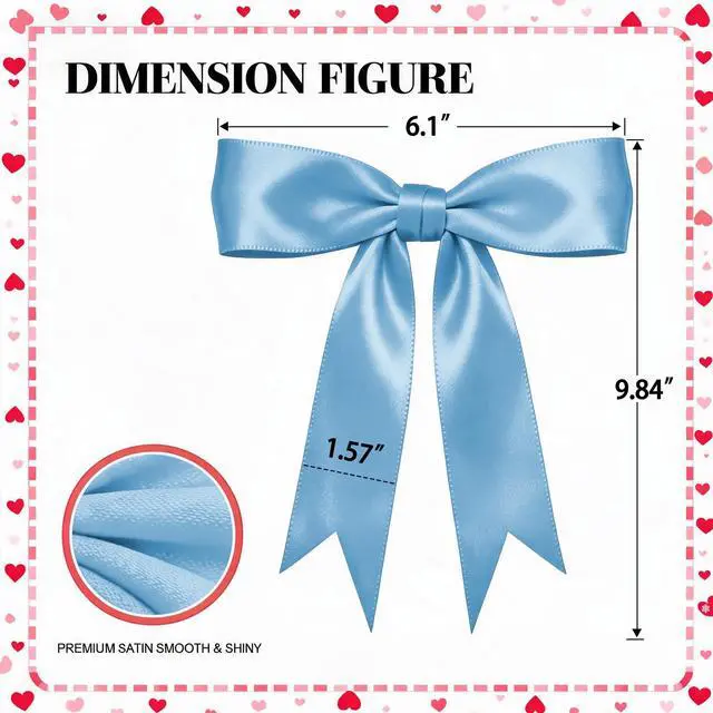 Alt view image 3 of 7 - 1 String Blue Bow Garland Banner, Pre-Strung Ribbon Bows Decorations for Birthday Party, Baby Girl Shower, Bridal Shower, Bachelorette Party, Girls Room, Wedding Decor, Christmas Tree Decorations