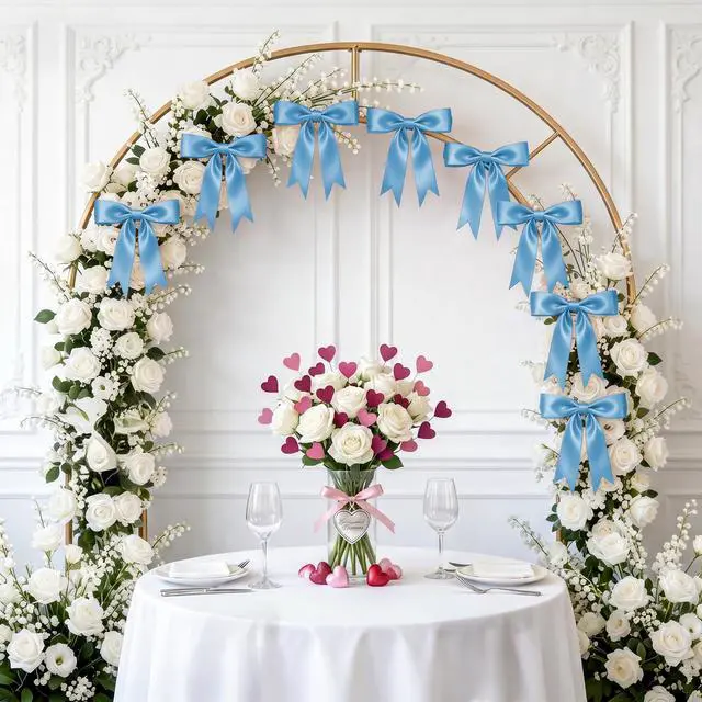 Alt view image 5 of 7 - 1 String Blue Bow Garland Banner, Pre-Strung Ribbon Bows Decorations for Birthday Party, Baby Girl Shower, Bridal Shower, Bachelorette Party, Girls Room, Wedding Decor, Christmas Tree Decorations