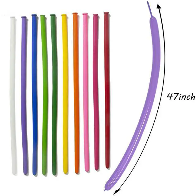 Alt view image 2 of 7 - 260 Balloons for Twisting Balloon Animal,Long Skinny LatexBalloons for Modelling,Magic Balloon Animal Kit for Weddings Birthdays Party decoration,100Pcs,Multi