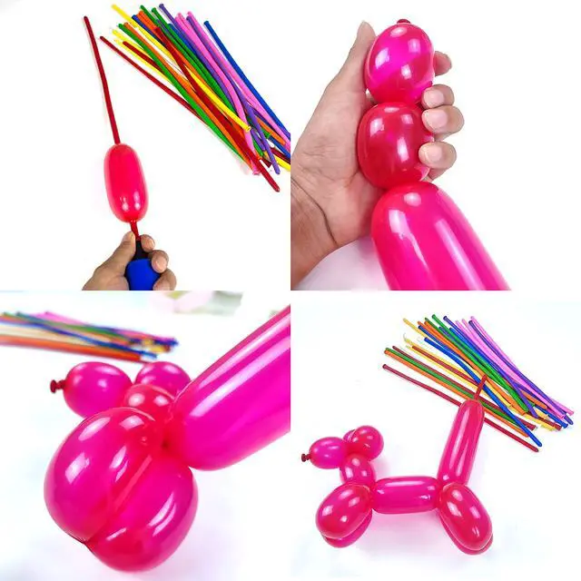 Alt view image 5 of 7 - 260 Balloons for Twisting Balloon Animal,Long Skinny LatexBalloons for Modelling,Magic Balloon Animal Kit for Weddings Birthdays Party decoration,100Pcs,Multi