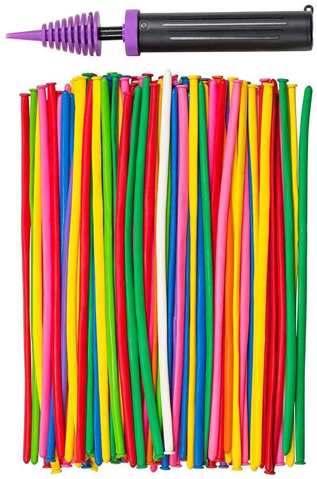 Main image of 200 PCS Latex Twisting 260Q Magic Balloons - Assorted Color Long for Animal Shape Party, Birthdays, Clowns, Weddings Decorations (With 1PCS Pump)