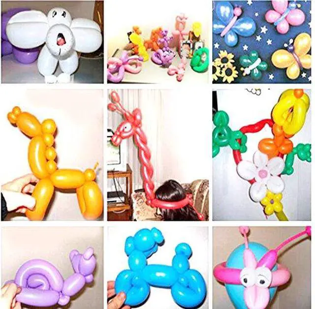 Alt view image 6 of 6 - 200 PCS Latex Twisting 260Q Magic Balloons - Assorted Color Long for Animal Shape Party, Birthdays, Clowns, Weddings Decorations (With 1PCS Pump)