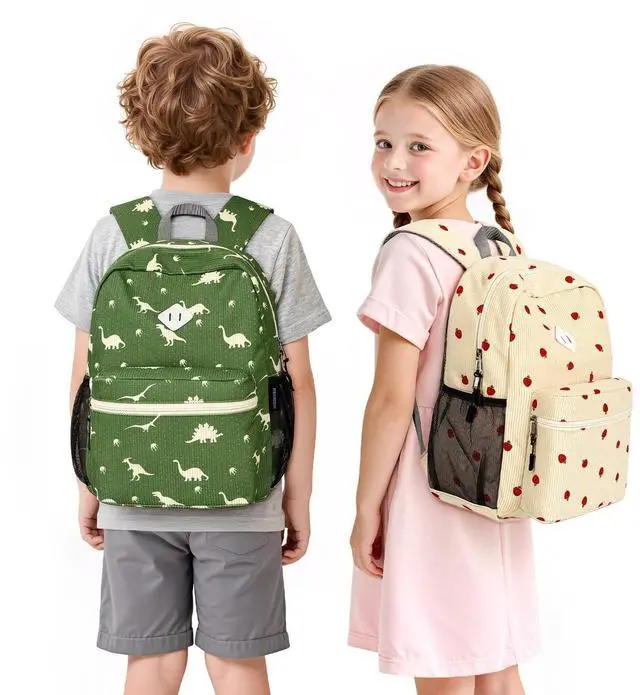Alt view image 7 of 7 - Corduroy Kids Backpack for Boys Girls 3-8, Boys Backpack for Elementary Kindergarten - Dinosaur
