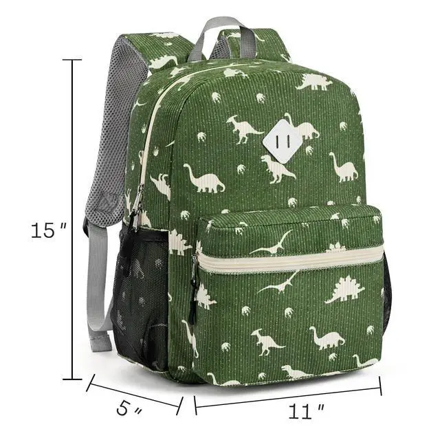 Alt view image 6 of 7 - Corduroy Kids Backpack for Boys Girls 3-8, Boys Backpack for Elementary Kindergarten - Dinosaur