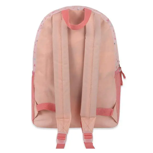 Alt view image 5 of 7 - 17 Kids Character School Backpacks Plush for Girls with Side Pockets, Padded Straps (Plush Starry Hearts)