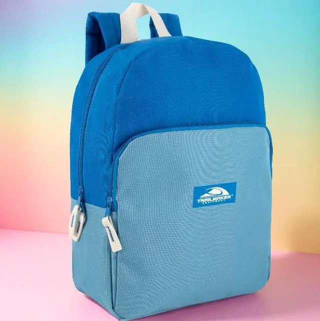 Alt view image 7 of 7 - 15 Inch Backpack for Kids, Preschool, Elementary & Middle School Students Spacious Bookbag with Large Front Pocket, Adjustable Straps, Fits up to 13 Inch Laptop (Blue)