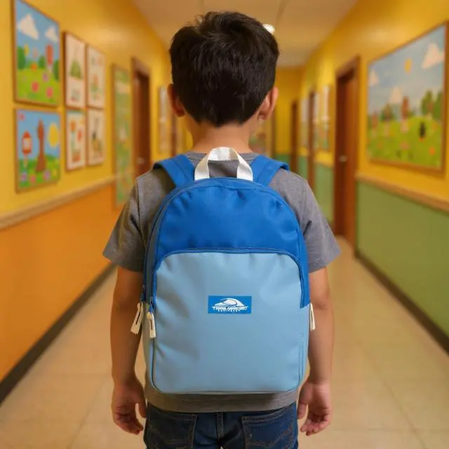 Alt view image 5 of 7 - 15 Inch Backpack for Kids, Preschool, Elementary & Middle School Students Spacious Bookbag with Large Front Pocket, Adjustable Straps, Fits up to 13 Inch Laptop (Blue)