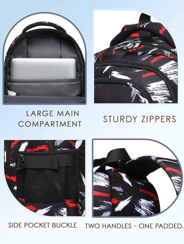 Alt view image 2 of 7 - Kids Backpacks for Boys Girls Ages 6-8 8-10 10-12 Elementary Middle School Backpack 17 Inch Back to School Bookbag with Laptop Compartment Mochilas Escolares para Niños Niñas (Coal Black)