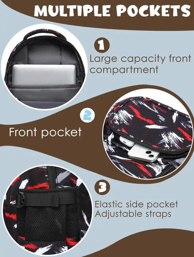 Alt view image 3 of 7 - Kids Backpacks for Boys Girls Ages 6-8 8-10 10-12 Elementary Middle School Backpack 17 Inch Back to School Bookbag with Laptop Compartment Mochilas Escolares para Niños Niñas (Coal Black)