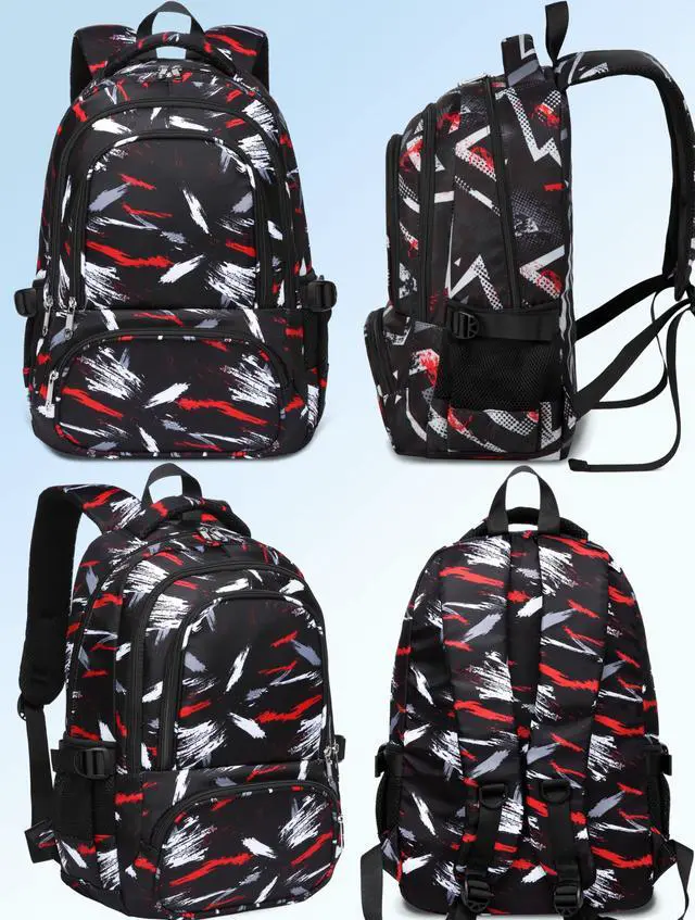 Alt view image 7 of 7 - Kids Backpacks for Boys Girls Ages 6-8 8-10 10-12 Elementary Middle School Backpack 17 Inch Back to School Bookbag with Laptop Compartment Mochilas Escolares para Niños Niñas (Coal Black)