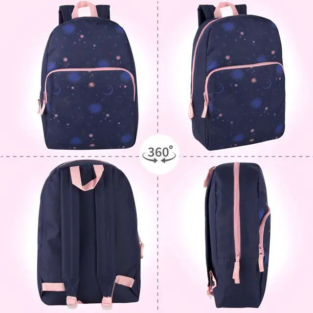 Alt view image 3 of 7 - Fun School Backpack for Elementary Middle School Girls and Boys | 17 Inch Printed Backpacks for School Kids, Travel (Twilight Twirls)
