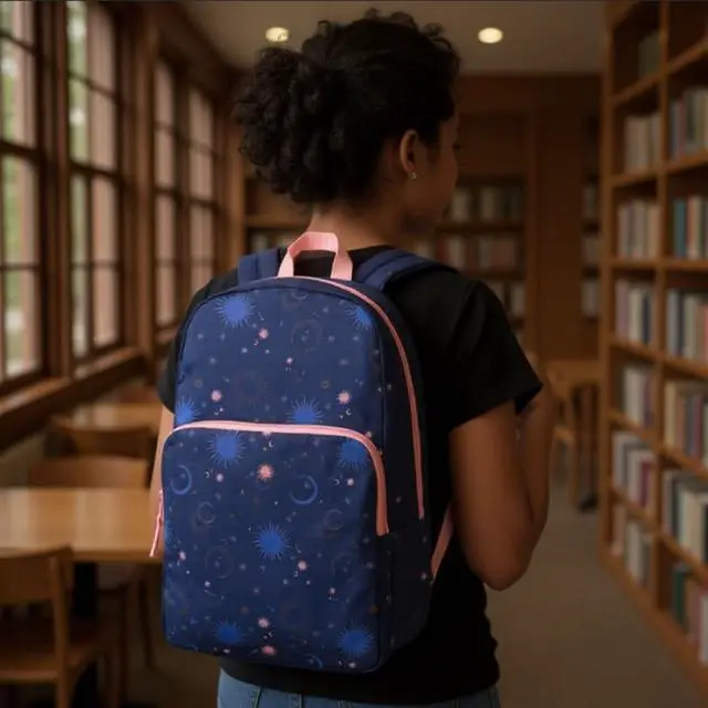 Alt view image 5 of 7 - Fun School Backpack for Elementary Middle School Girls and Boys | 17 Inch Printed Backpacks for School Kids, Travel (Twilight Twirls)