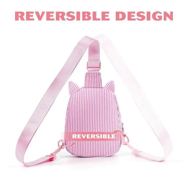 Alt view image 6 of 7 - Unicorn Birthday Gifts for 2 3 4 5 6 7 8 Year Old Girls Kids, Initial Sling Bag Letter Fanny Pack for Little Girls Purse, Girl Crossbody Bag Personalized Gift for Daughter Sister, Pink (A)