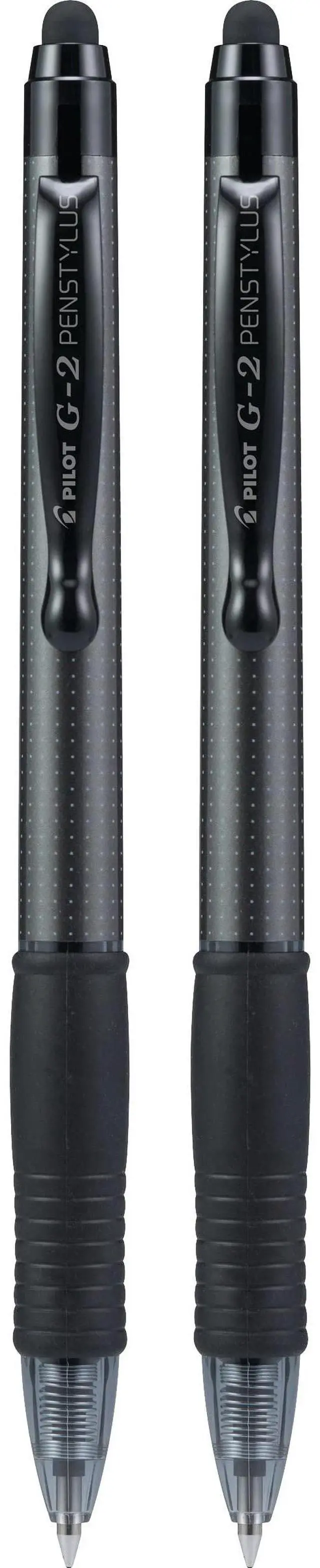 Alt view image 5 of 6 - Pilot G2 Pen Stylus, Premium Refillable and Retractable Rolling Ball Gel Pens, Fine Point, Gray Barrel, 0.7 mm, Black Ink Pens, Pack of 2