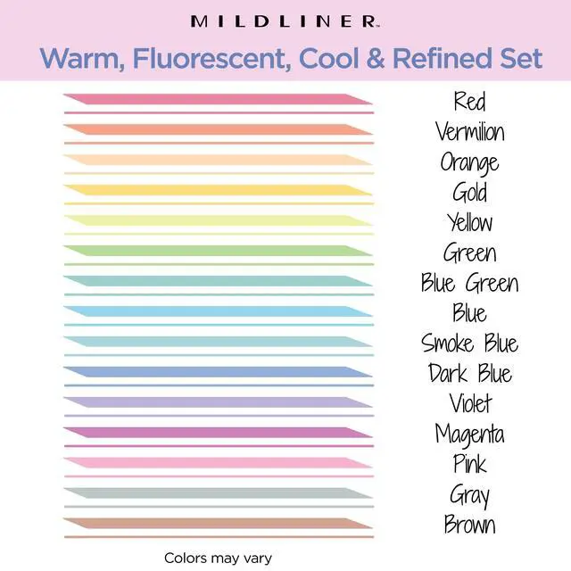 Alt view image 3 of 7 - Mildliner Dual-Tip Highlighter Marker Set, Broad and Fine Point Tips, No Bleed, Ideal for Bible Highlighting, Journaling, School and Office Supplies, Assorted Ink Colors, 15-Pack (78115)
