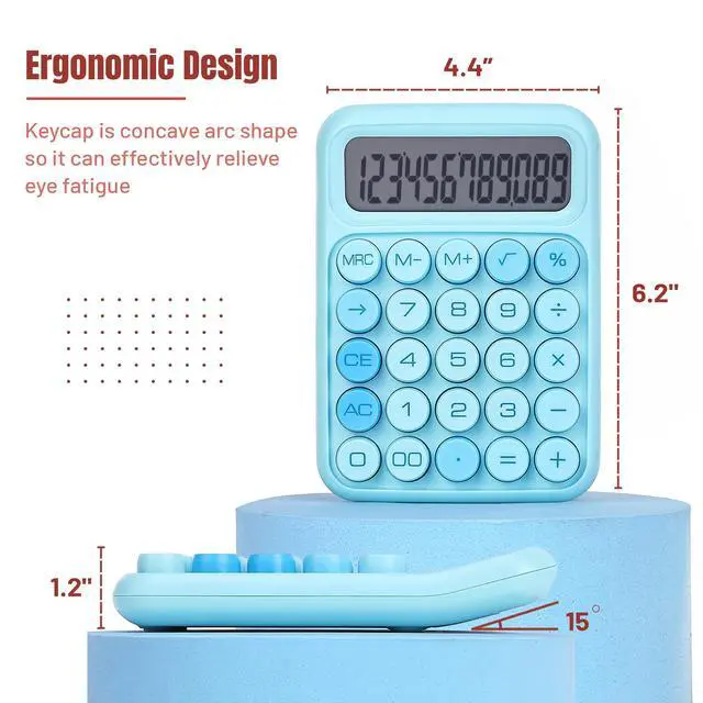 Alt view image 2 of 7 - Mechanical Switch Calculator, 12 Digit Large LCD Display