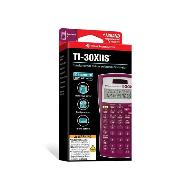 Alt view image 6 of 7 - TI-30XIIS Scientific Calculator, Raspberry Small