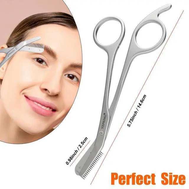 Alt view image 4 of 7 - Eyebrow Trimming Scissors with Comb, Gifts For Men Women Stocking Stuffers, Stainless Steel