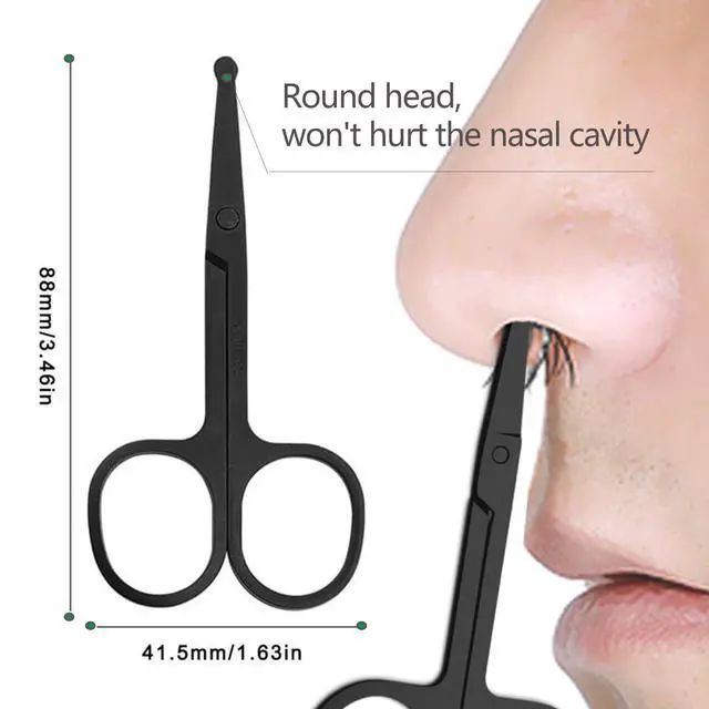 Alt view image 4 of 7 - Scissors with Comb, Facial Hair Small Grooming Scissors For Men Women - Eyebrow Trimmer Scissor for Eyebrows, Nose Hair, Mustache, Beard, Eyelash - 3PCS Black