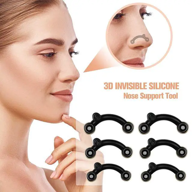 Alt view image 3 of 7 - 2 Sets Nose up Lifting Shaper Clip Clipper Nose Shaper Lifter Inserts Shaping Clip Silicone Beauty Tools Invisible Face Slimming Device