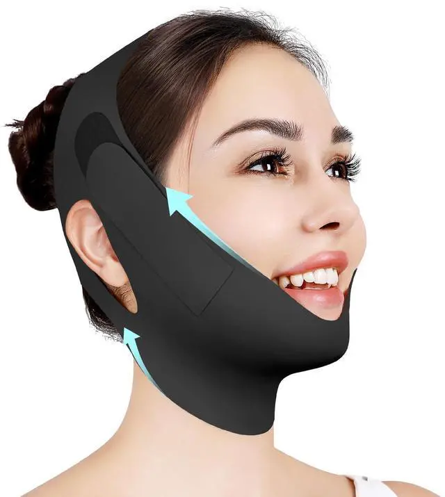 Main image of Chin Strap for Sleeping,Adjustable Chin Strap,Jaw Strap,Jawline Shaper,V Line Lifting Mask,Black,M