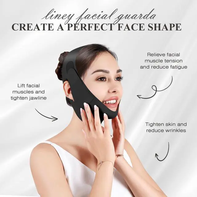 Alt view image 2 of 7 - Chin Strap for Sleeping,Adjustable Chin Strap,Jaw Strap,Jawline Shaper,V Line Lifting Mask,Black,M