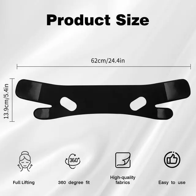 Alt view image 7 of 7 - Chin Strap for Sleeping,Adjustable Chin Strap,Jaw Strap,Jawline Shaper,V Line Lifting Mask,Black,M