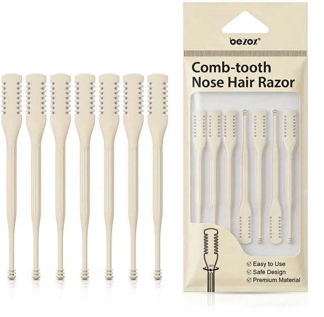 Main image of 7PCS Manual Nose Hair Trimmer - Rotating Nasal Hair Razor Cutter with Ear Picker for Women and Men - Portable Nostril Hair Remover Tools