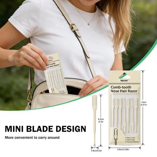 Alt view image 6 of 7 - 7PCS Manual Nose Hair Trimmer - Rotating Nasal Hair Razor Cutter with Ear Picker for Women and Men - Portable Nostril Hair Remover Tools