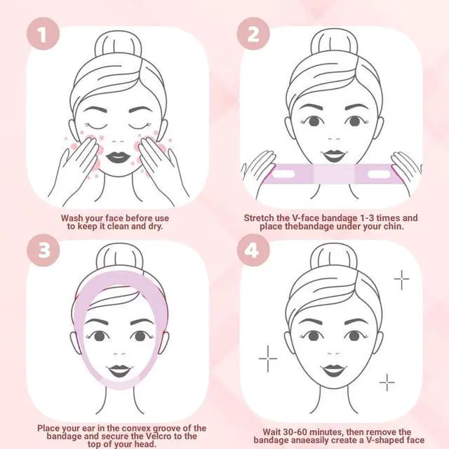 Alt view image 5 of 7 - V Line Lifting Mask Chin strap for sleeping, V Line Lifting Mask for Women,Jaw ExerciserMedium,Purple