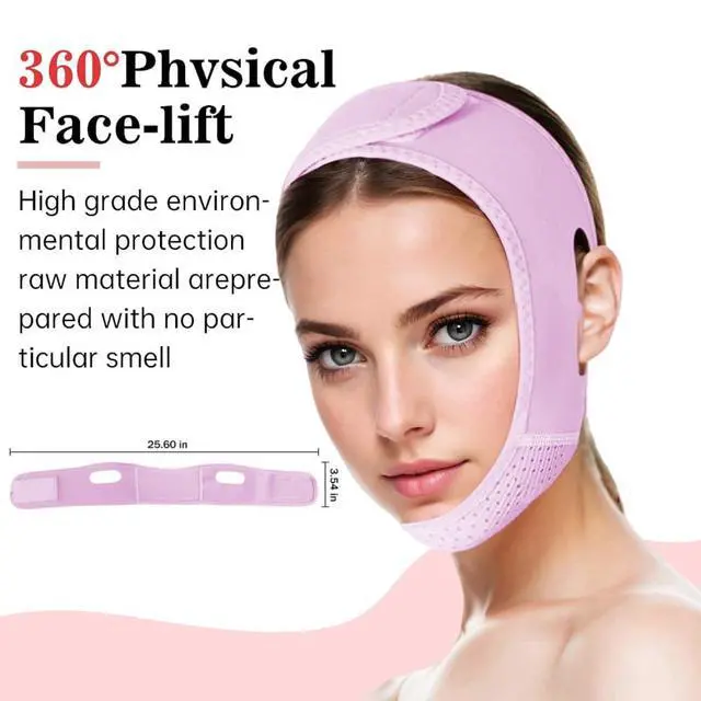 Alt view image 6 of 7 - V Line Lifting Mask Chin strap for sleeping, V Line Lifting Mask for Women,Jaw ExerciserMedium,Purple